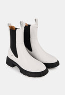 Bottes Crantées- Cuir Lisse Blanc - Patti