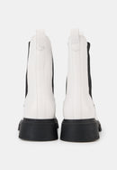 Bottes Crantées- Cuir Lisse Blanc - Patti