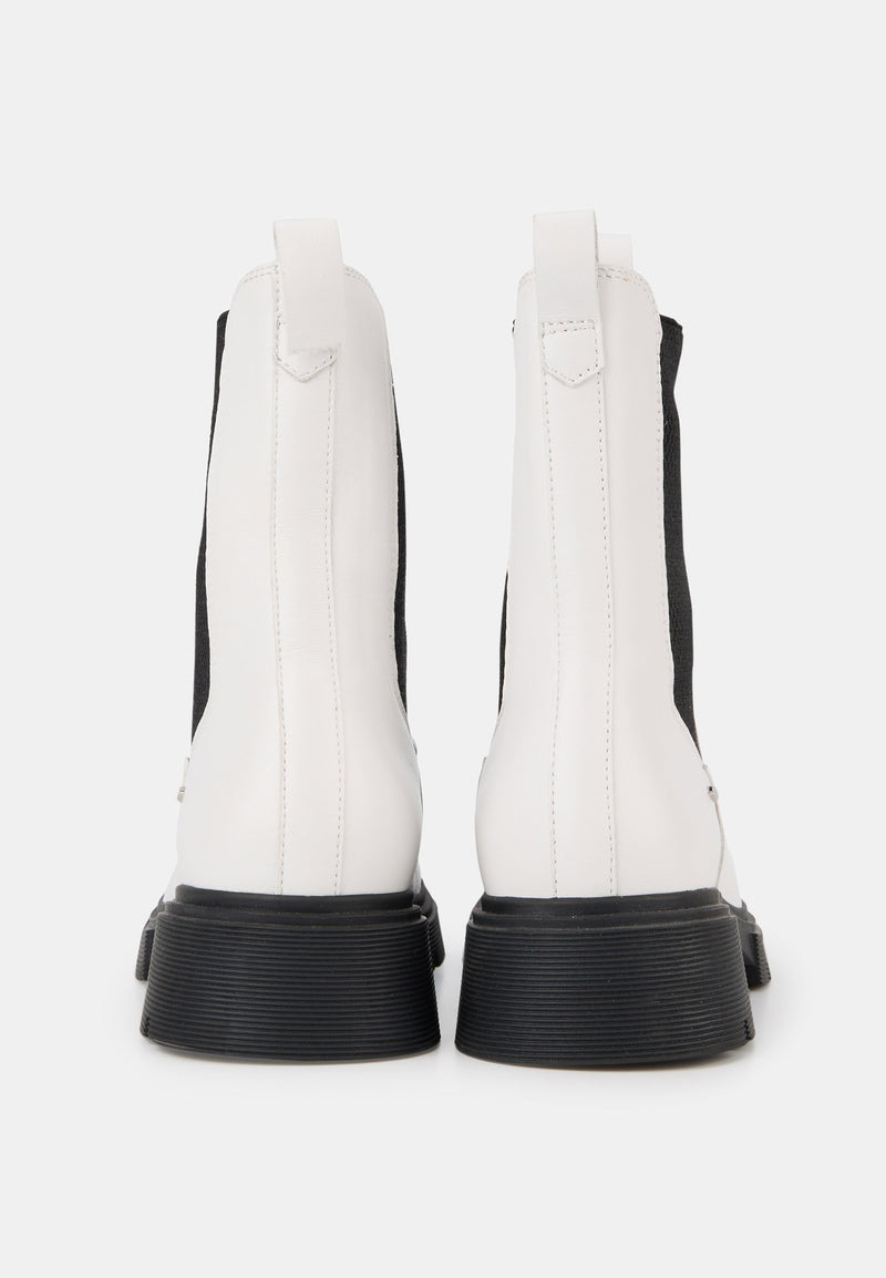 Bottes Crantées- Cuir Lisse Blanc - Patti
