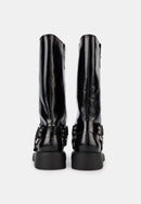 Bottes À Boucles- Cuir Brillant Noir - Talia