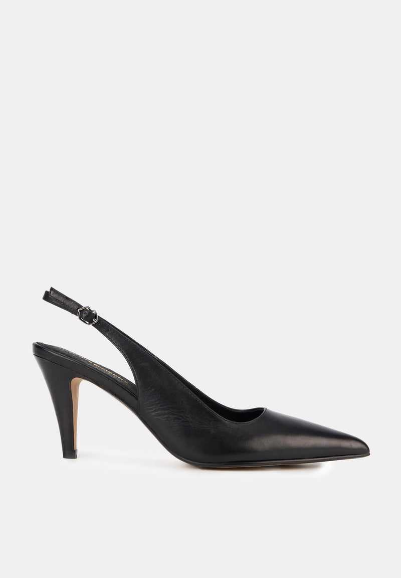 Escarpins Ouverts - Cuir Noir - Tina