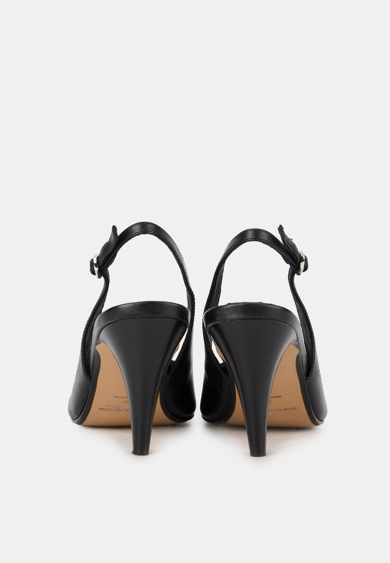 Escarpins Ouverts - Cuir Noir - Tina