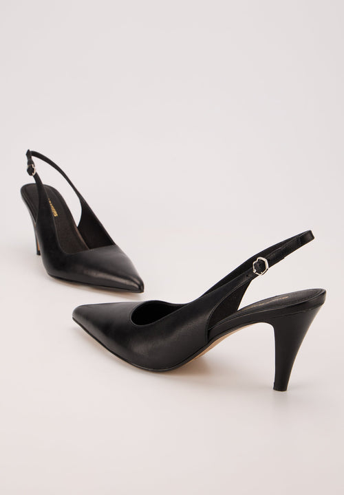 Escarpins Ouverts - Cuir Noir - Tina