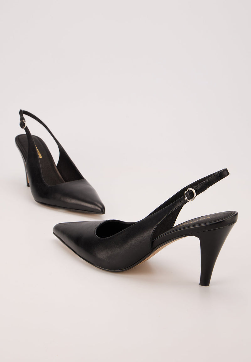 Escarpins Ouverts - Cuir Noir - Tina