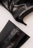 Bottines À Talons - Cuir Noir Brillant - Yolanda