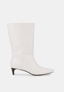 Bottines À Talons - Cuir Lisse Blanc - Yolanda