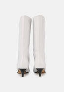 Bottines À Talons - Cuir Lisse Blanc - Yolanda