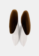 Bottines À Talons - Cuir Lisse Blanc - Yolanda