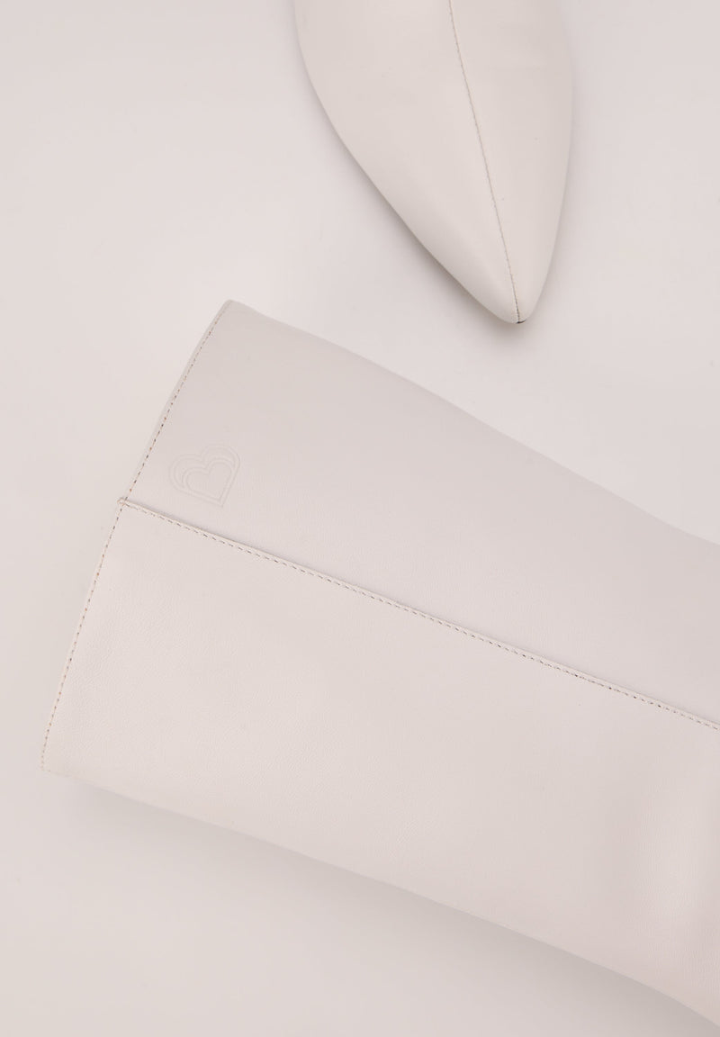 Bottines À Talons - Cuir Lisse Blanc - Yolanda
