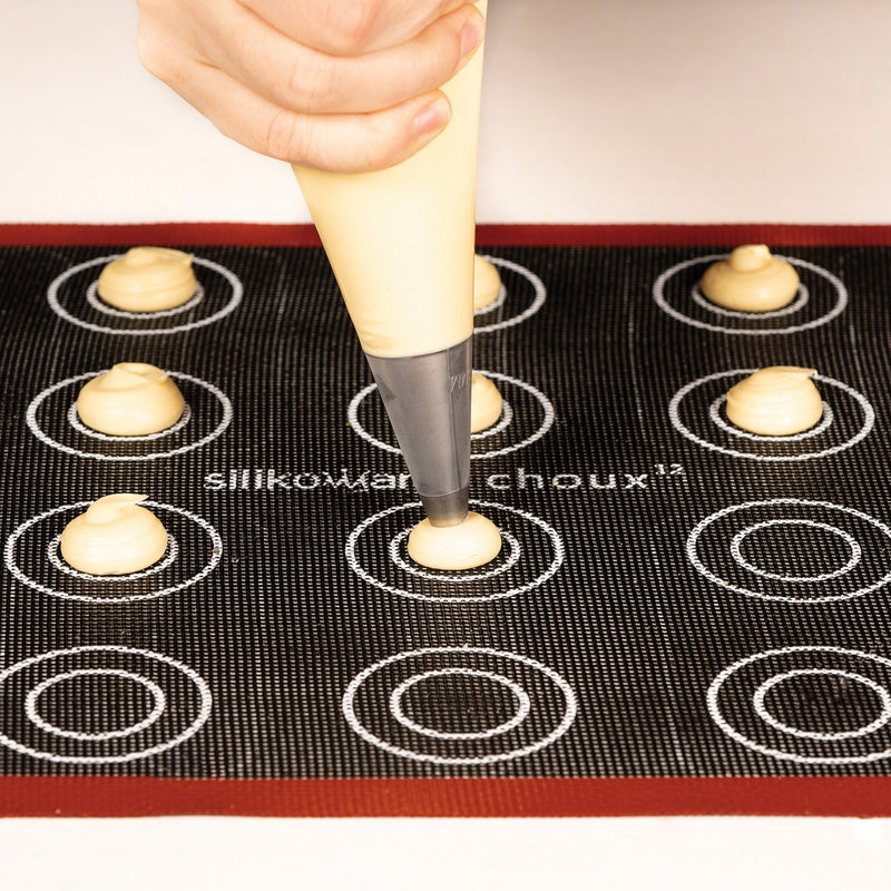 Air Mat Eclair & Choux - Tapis En Silicone Micro-Perforé Et Fibre En Verre - Noir Et Rouge