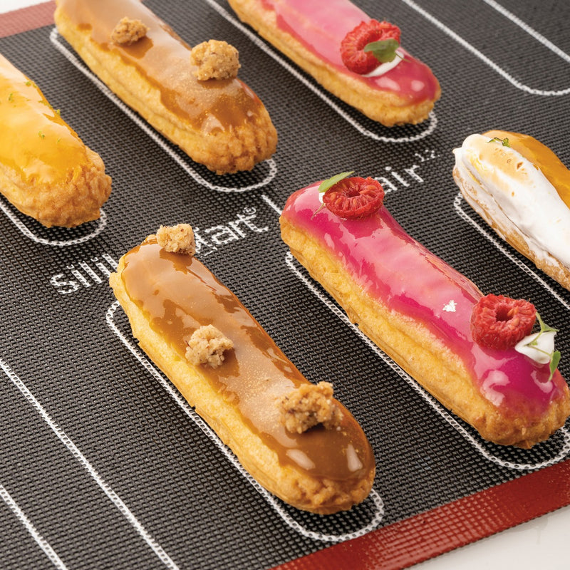Air Mat Eclair & Choux - Tapis En Silicone Micro-Perforé Et Fibre En Verre - Noir Et Rouge