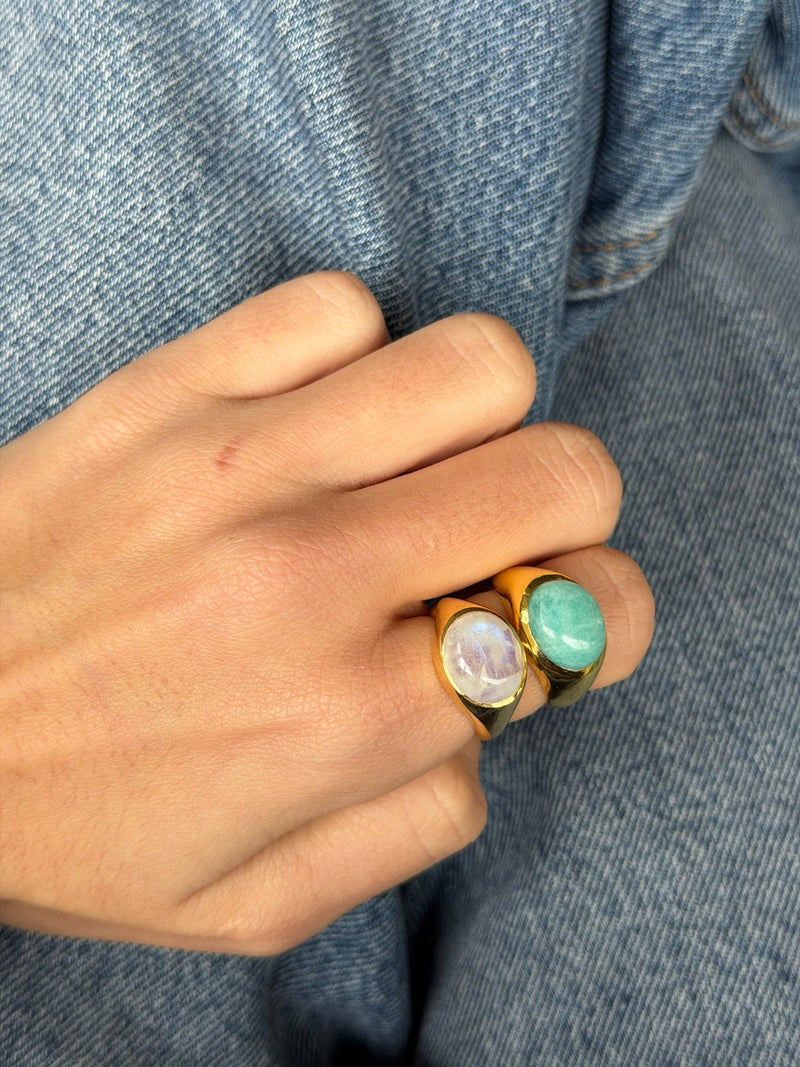 Anillo big amazonita