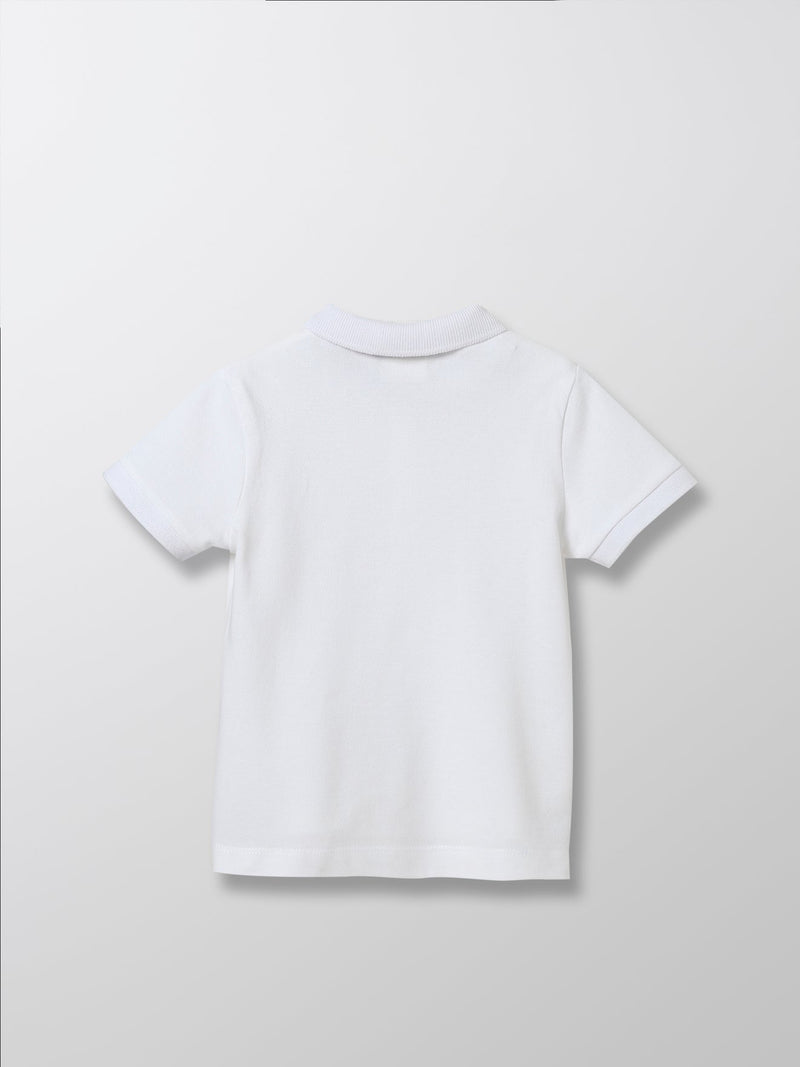 Polo Piqué - Blanc Moyen Uni - Bébé