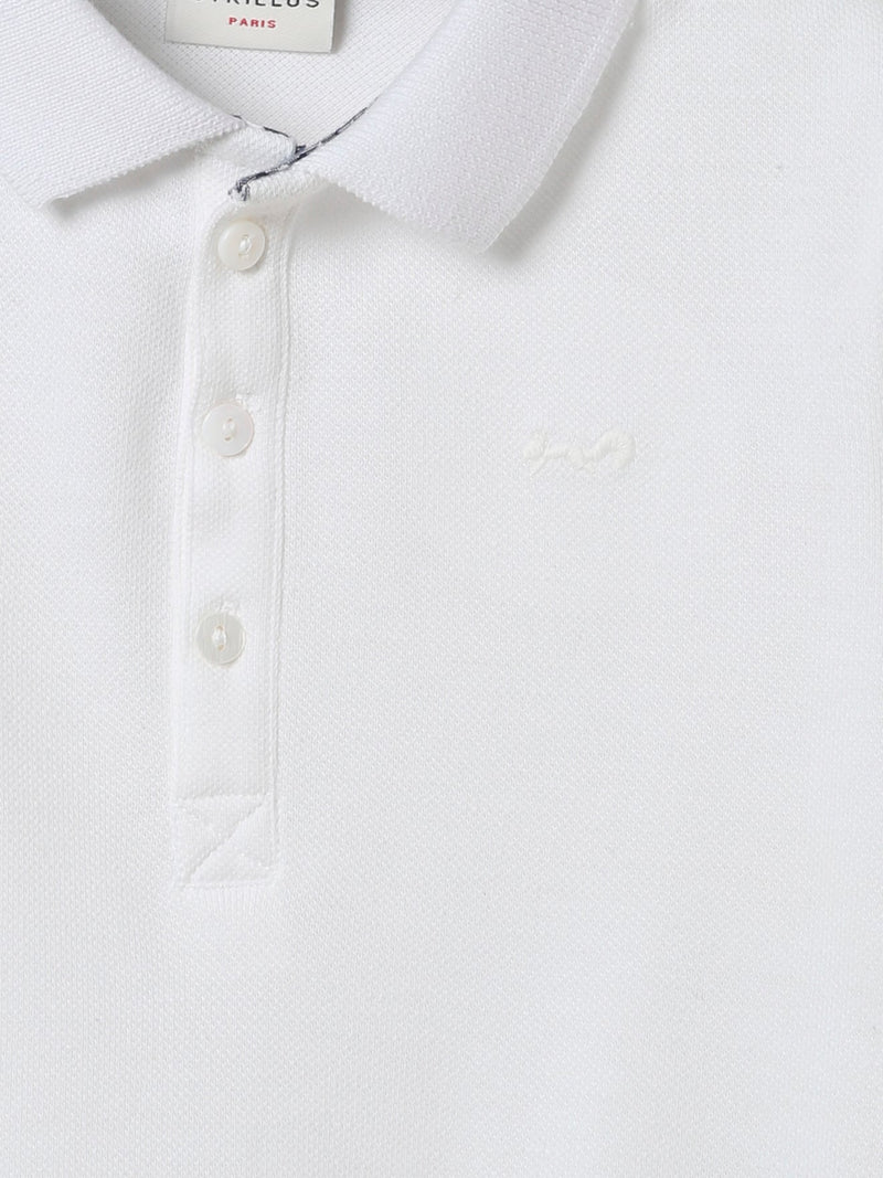Polo Piqué - Blanc Moyen Uni - Bébé