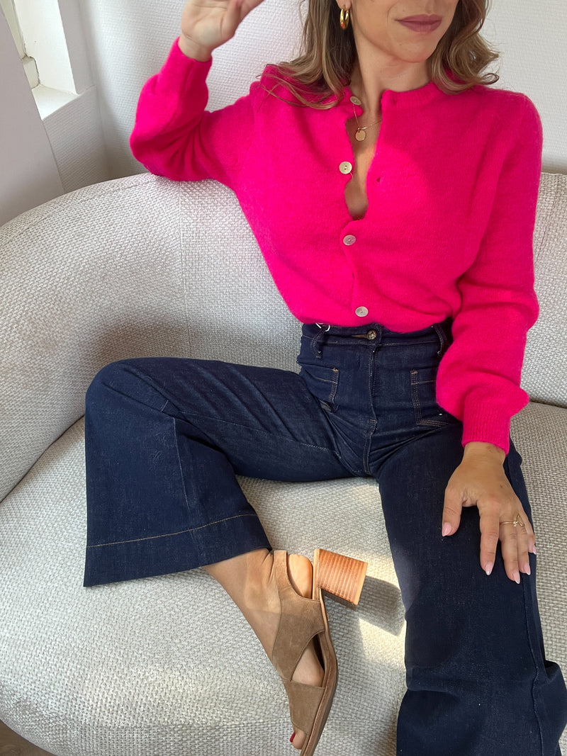 Maille En Laine Léonie - Fuschia