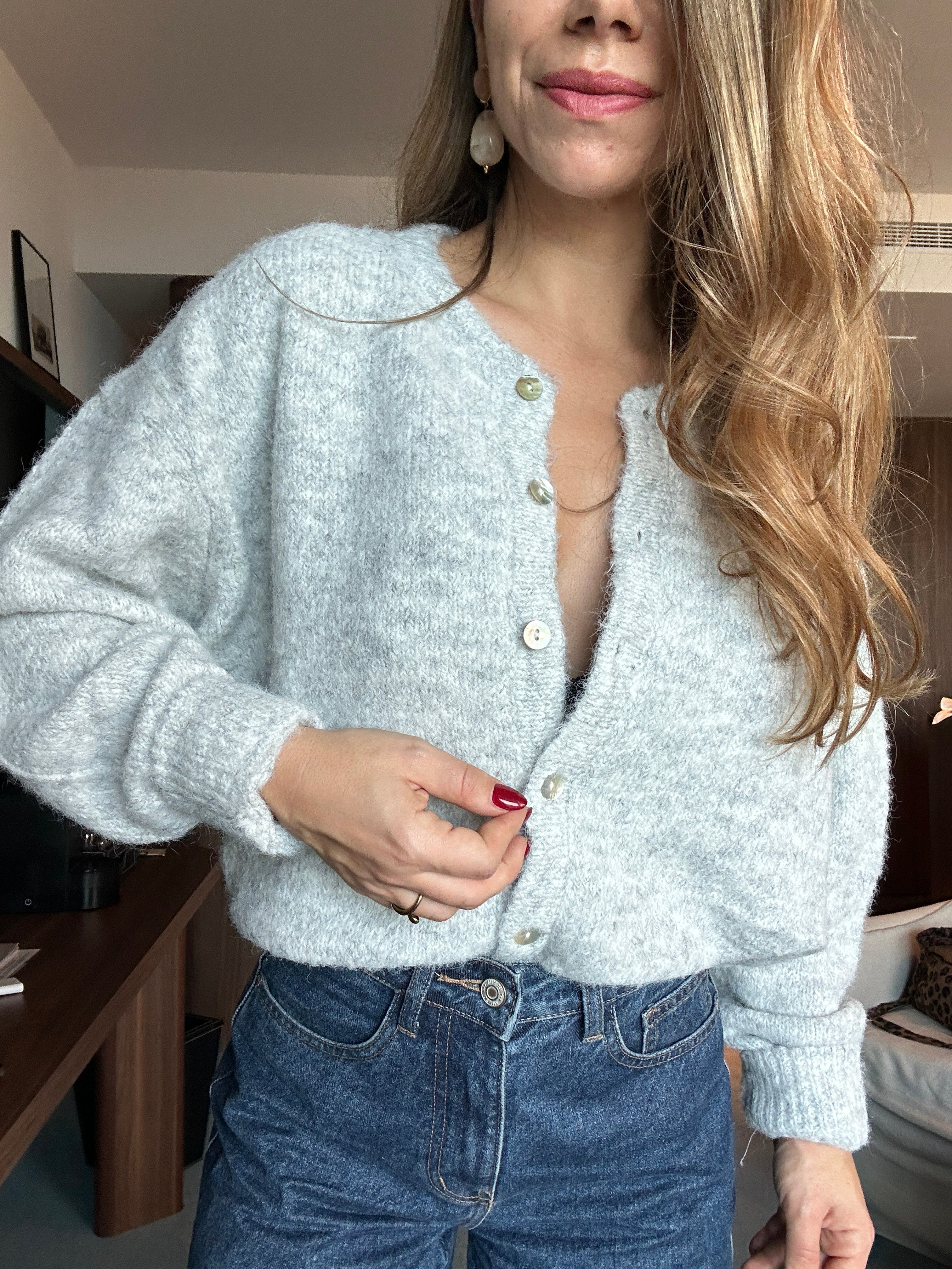 Cardigan Charlie gris clair