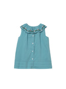 Vestido Cuello Grande - Liso Azul Medio - Bebé