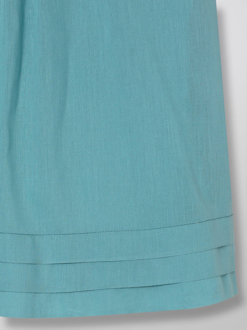 Vestido Cuello Grande - Liso Azul Medio - Bebé