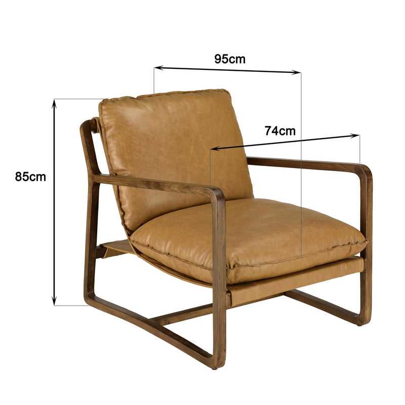 Sillón - Gaston - Coñac - Marrón oscuro