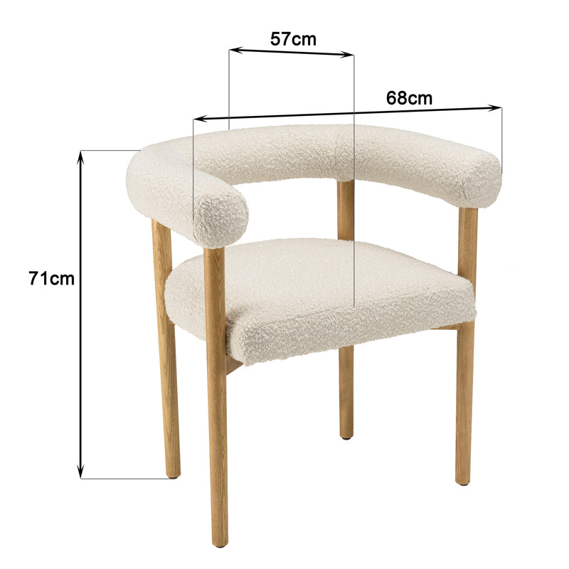 Mesa Silla Y Sillón - Gaston - Madera Clara - Blanco