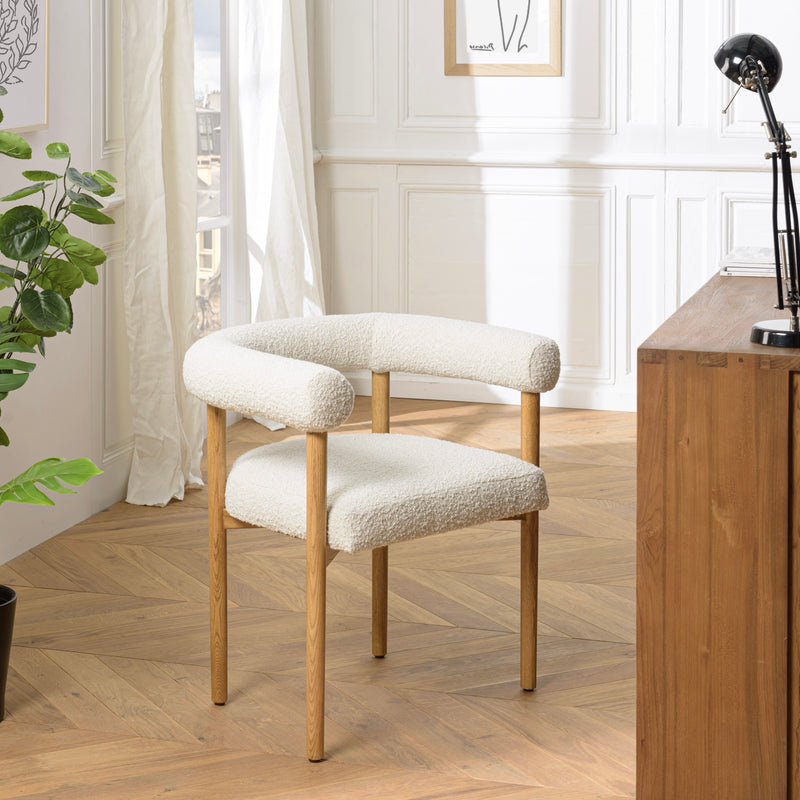 Mesa Silla Y Sillón - Gaston - Madera Clara - Blanco