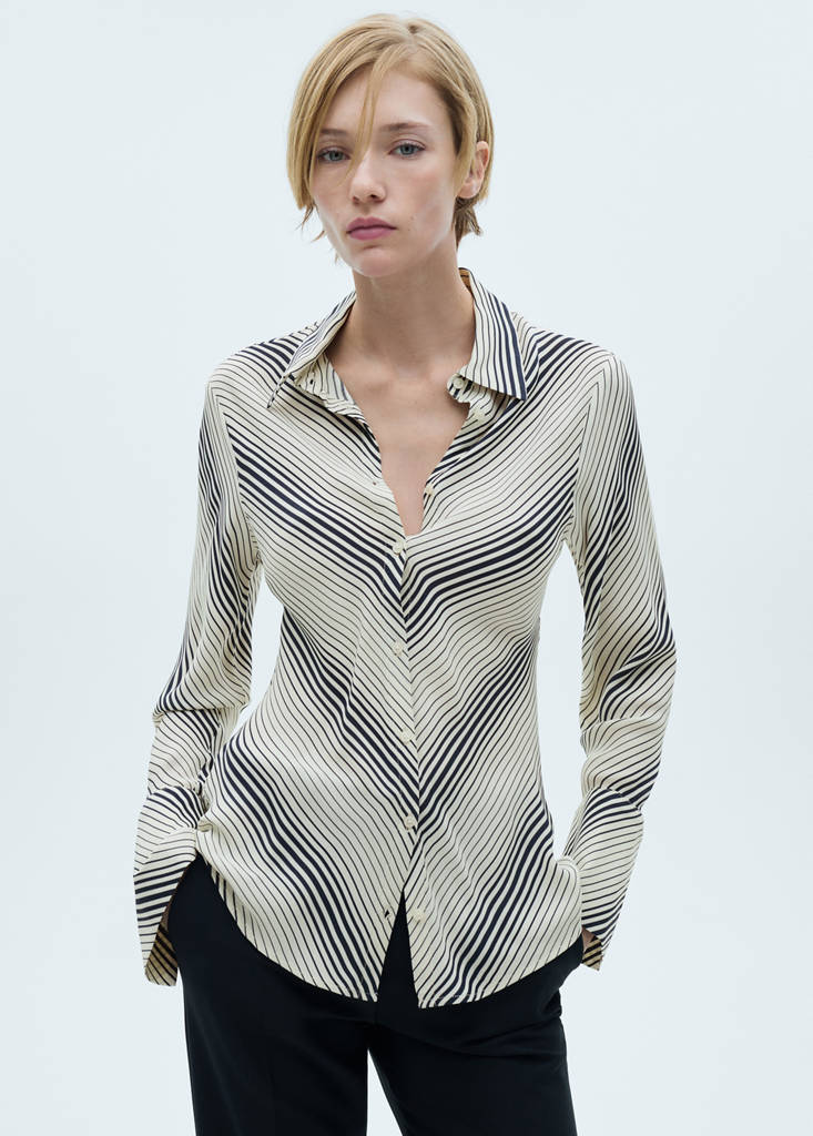 Chemise Rayures Manches Cloche