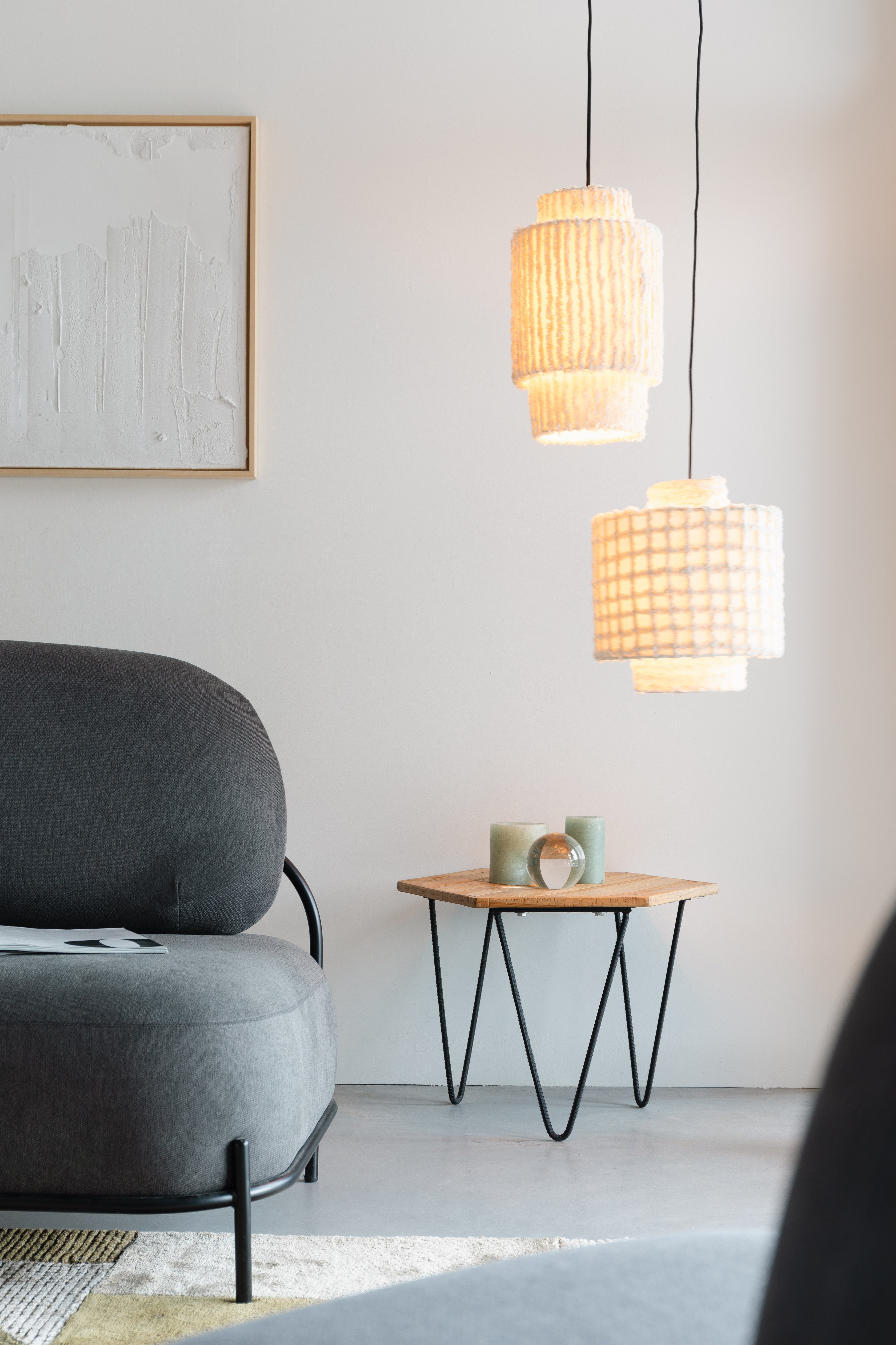 Arjun Large - Pendant light - Cotton - Beige