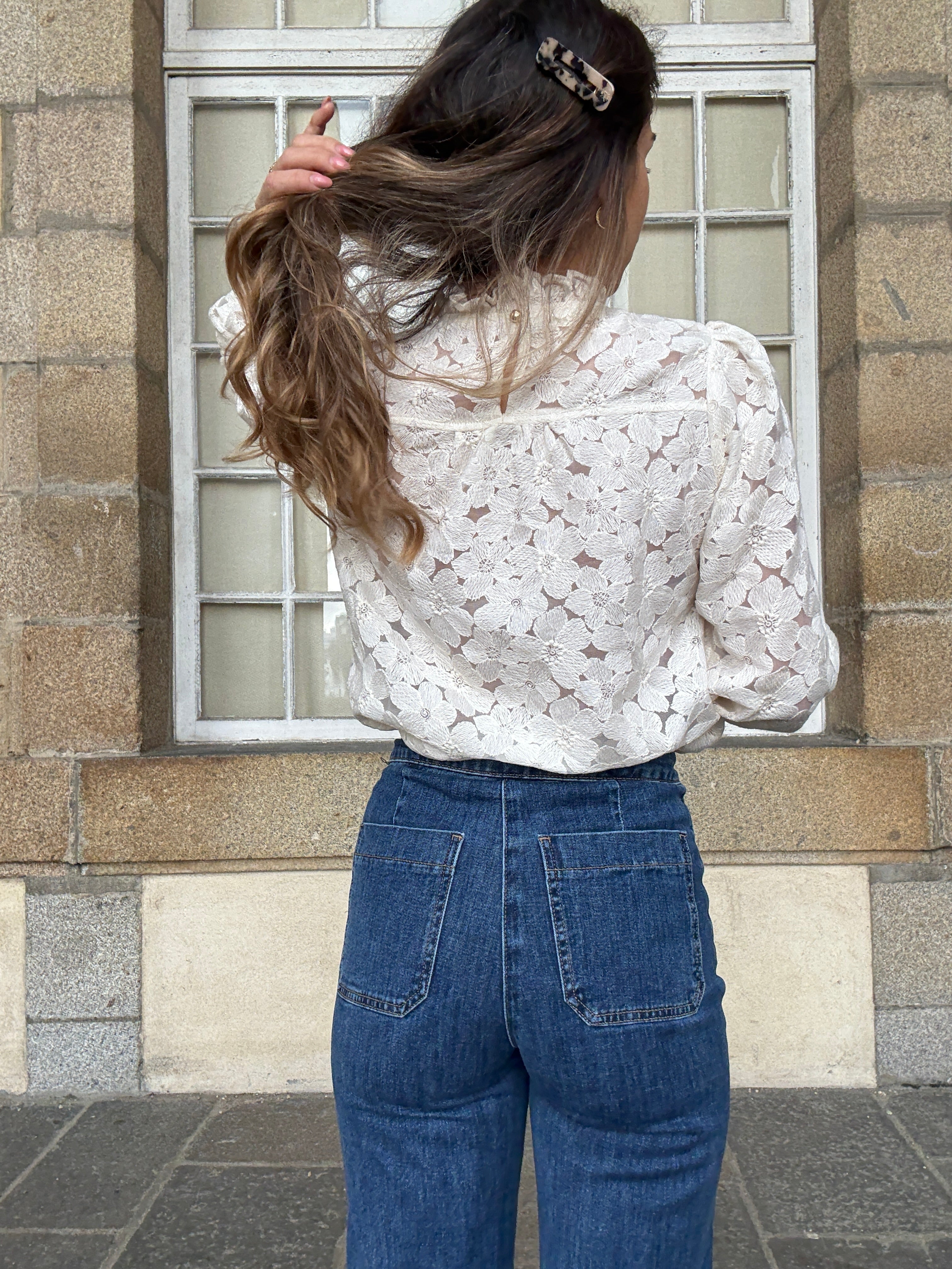 Alma Ecru Lace Blouse