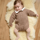 Diego Beige Chiné romper - Baby