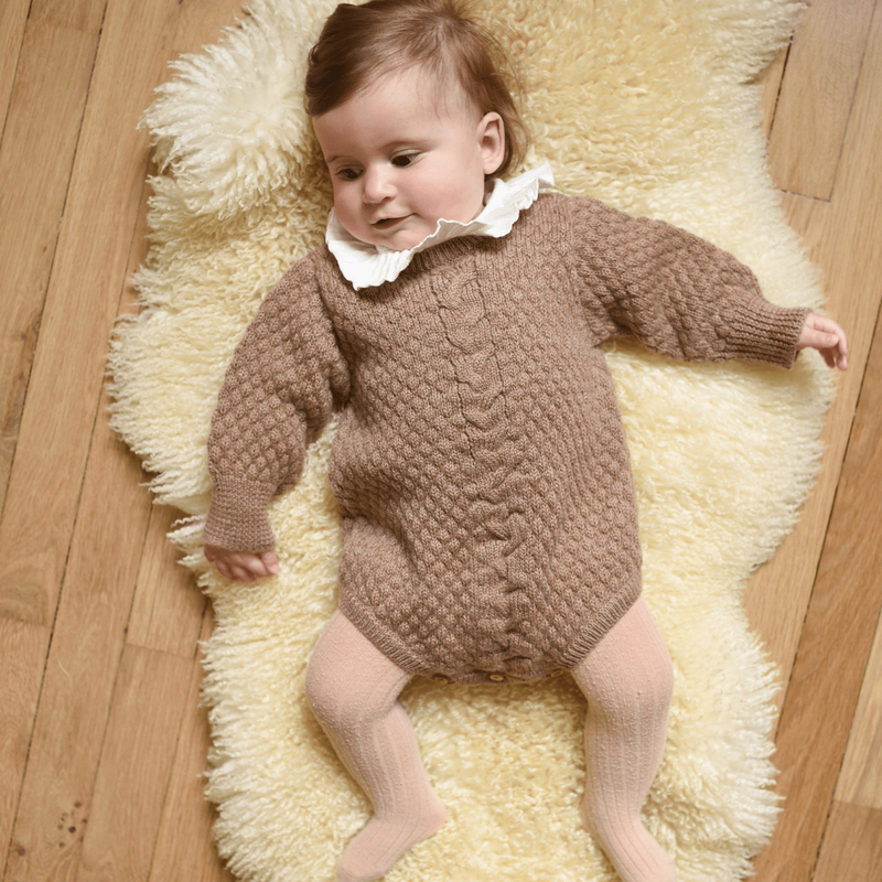 Diego Beige Chiné romper - Baby