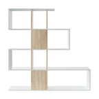 Zigzag - Bookcase with 4 Levels and 11 Compartments - Light Wood