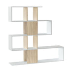 Zigzag - Bookcase with 4 Levels and 11 Compartments - Light Wood
