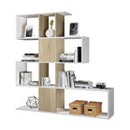 Zigzag - Bookcase with 4 Levels and 11 Compartments - Light Wood