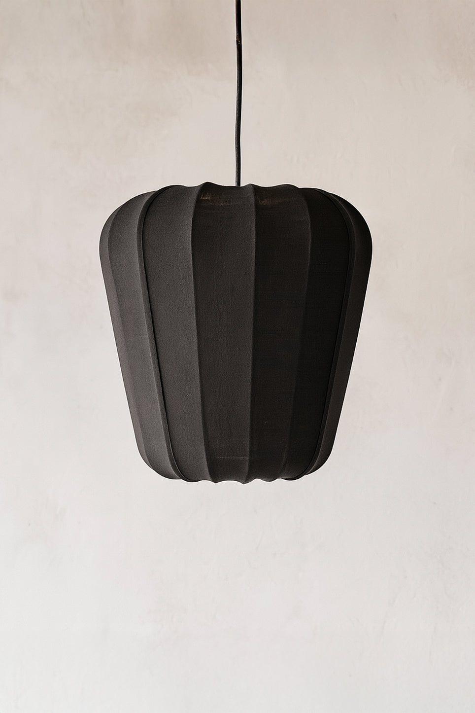 Small Alba Pendant Lamp - Black Cotton and Metal