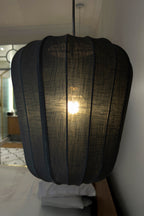 Large Alba Pendant Lamp - Black Cotton and Metal