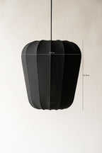 Large Alba Pendant Lamp - Black Cotton and Metal