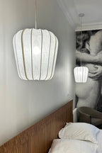 Small Alba Pendant Lamp - White Cotton and Metal