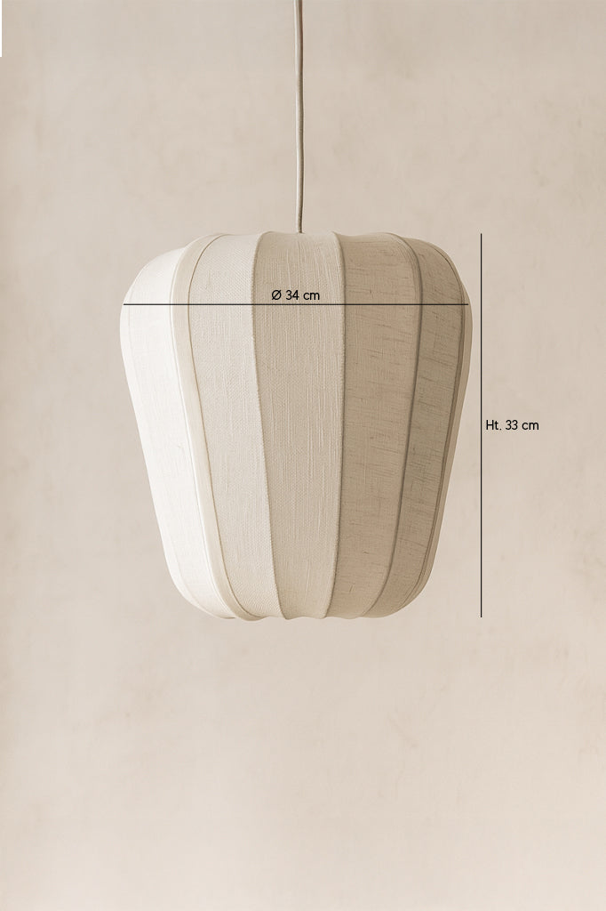 Small Alba Pendant Lamp - White Cotton and Metal