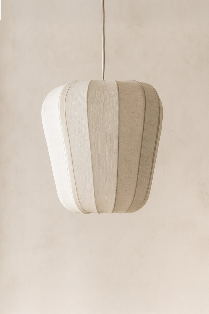 Small Alba Pendant Lamp - White Cotton and Metal