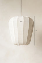 Large Alba Pendant Lamp - White Cotton and Metal