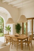Lámpara colgante grande Maa - Hojas de palmera - Blanco