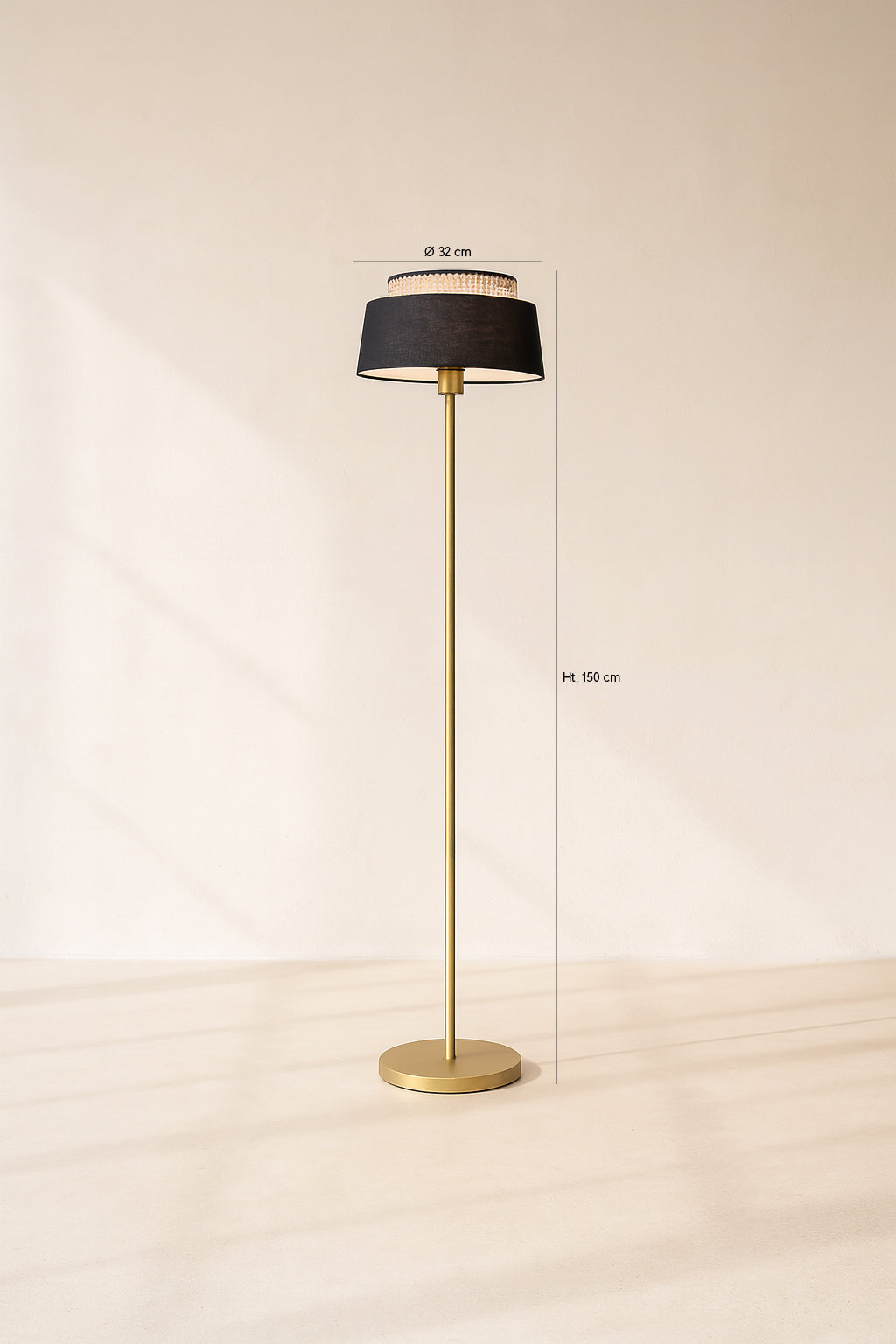 Lámpara de Pie Avero - Metal - Negro Y Oro