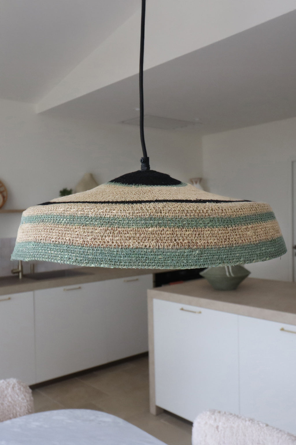 Trinidad Pendant Lamp - Seagrass - Natural and Green