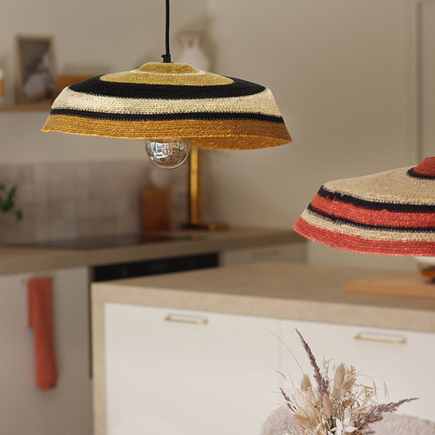 Trinidad Pendant Lamp - Seagrass - Natural and Ocher
