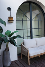 Antigua Wall Light - Seagrass - Natural/Ochre and Black Metal