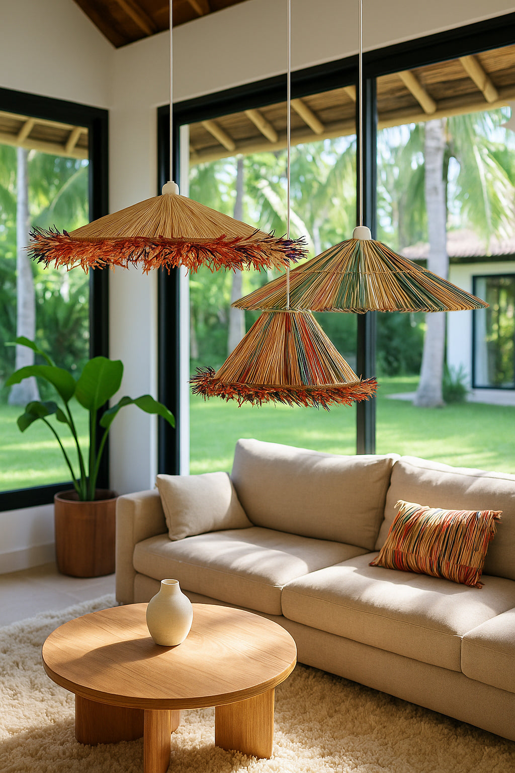 Belaga - Suspension - Raphia - Naturel
