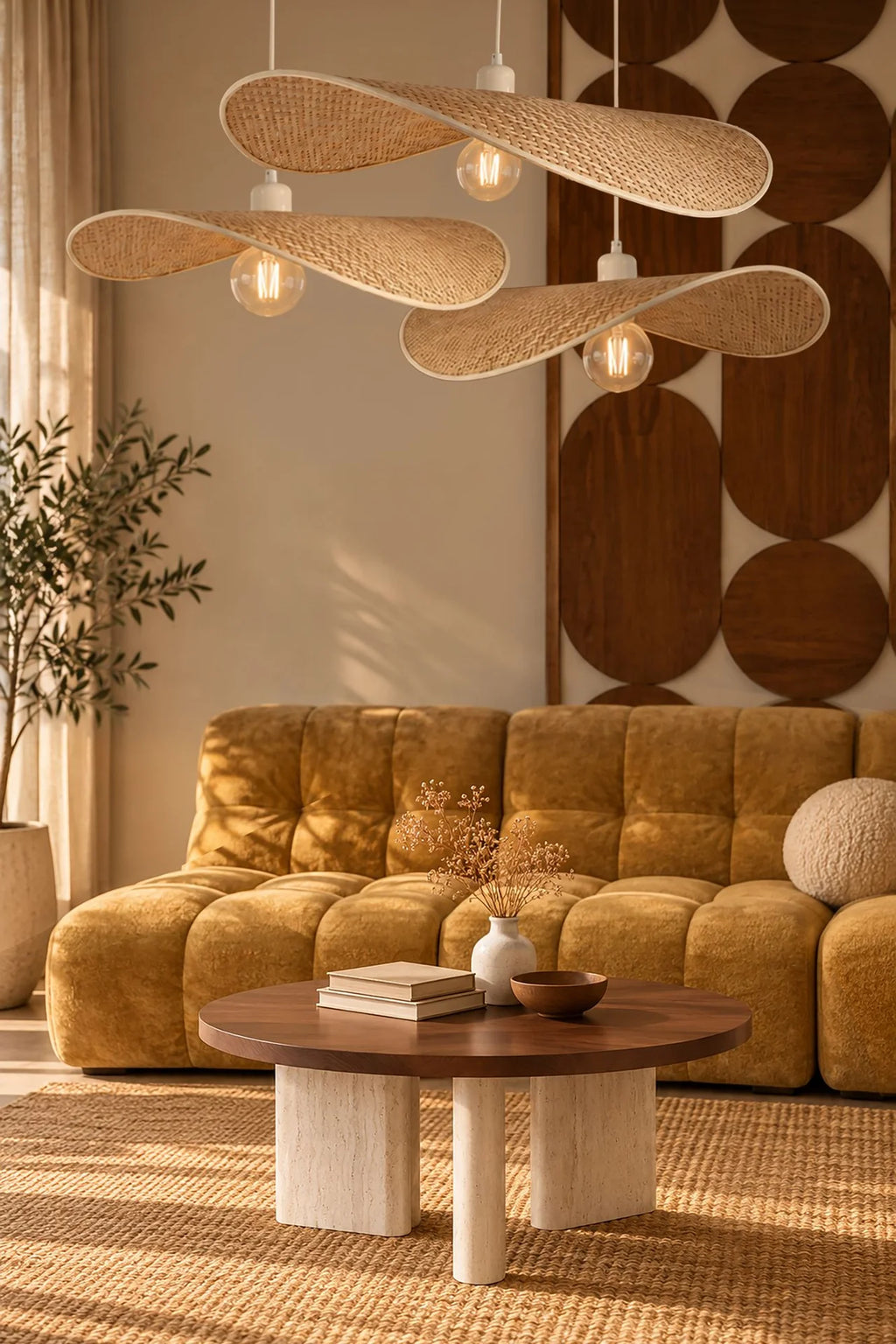 Solea - Pendant Light - Natural Bamboo - Ø60cm