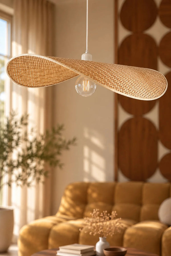 Solea - Lampadario a sospensione - Bambù naturale - Ø80cm