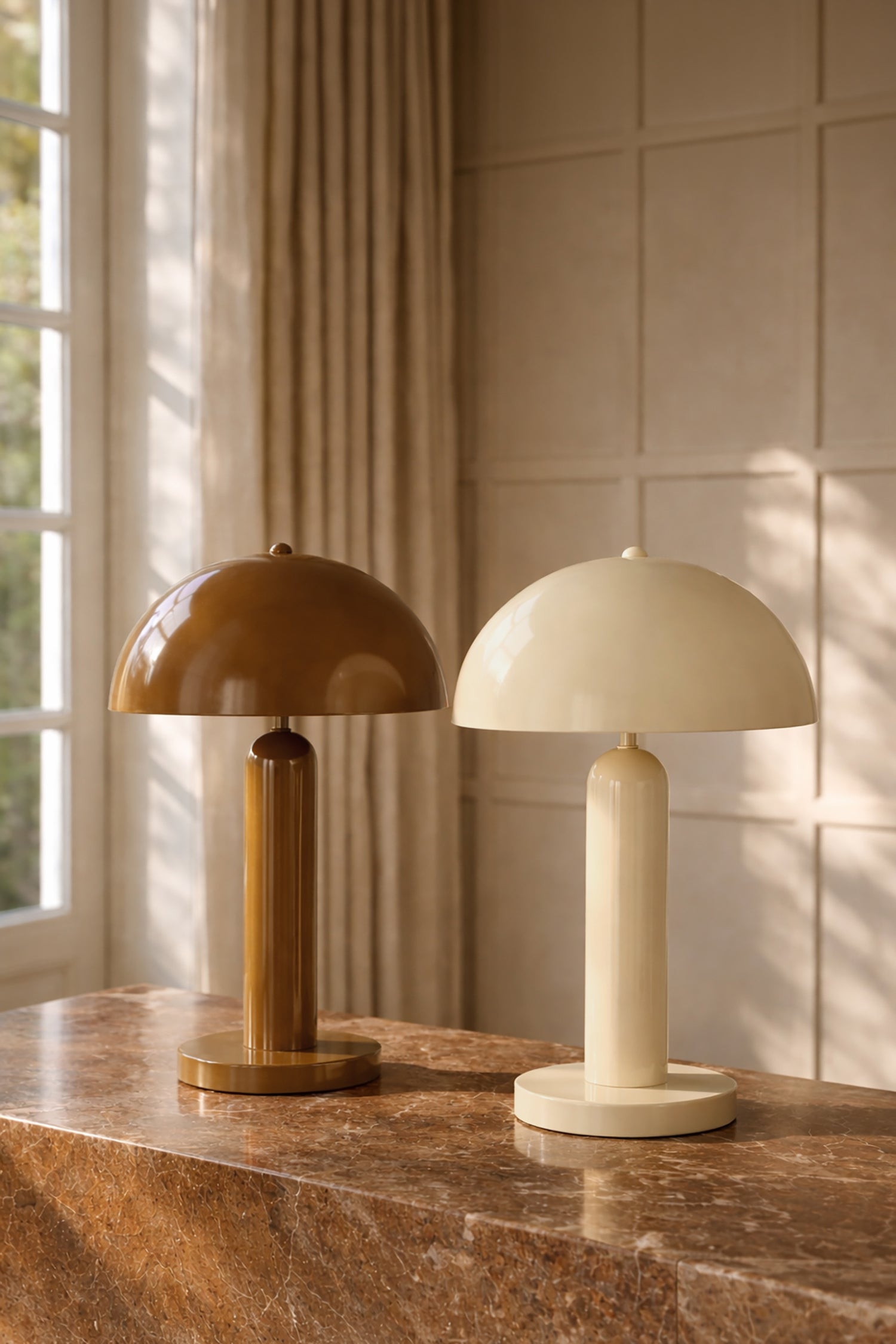 Kyra - Lampe À Poser - Métal - Crème