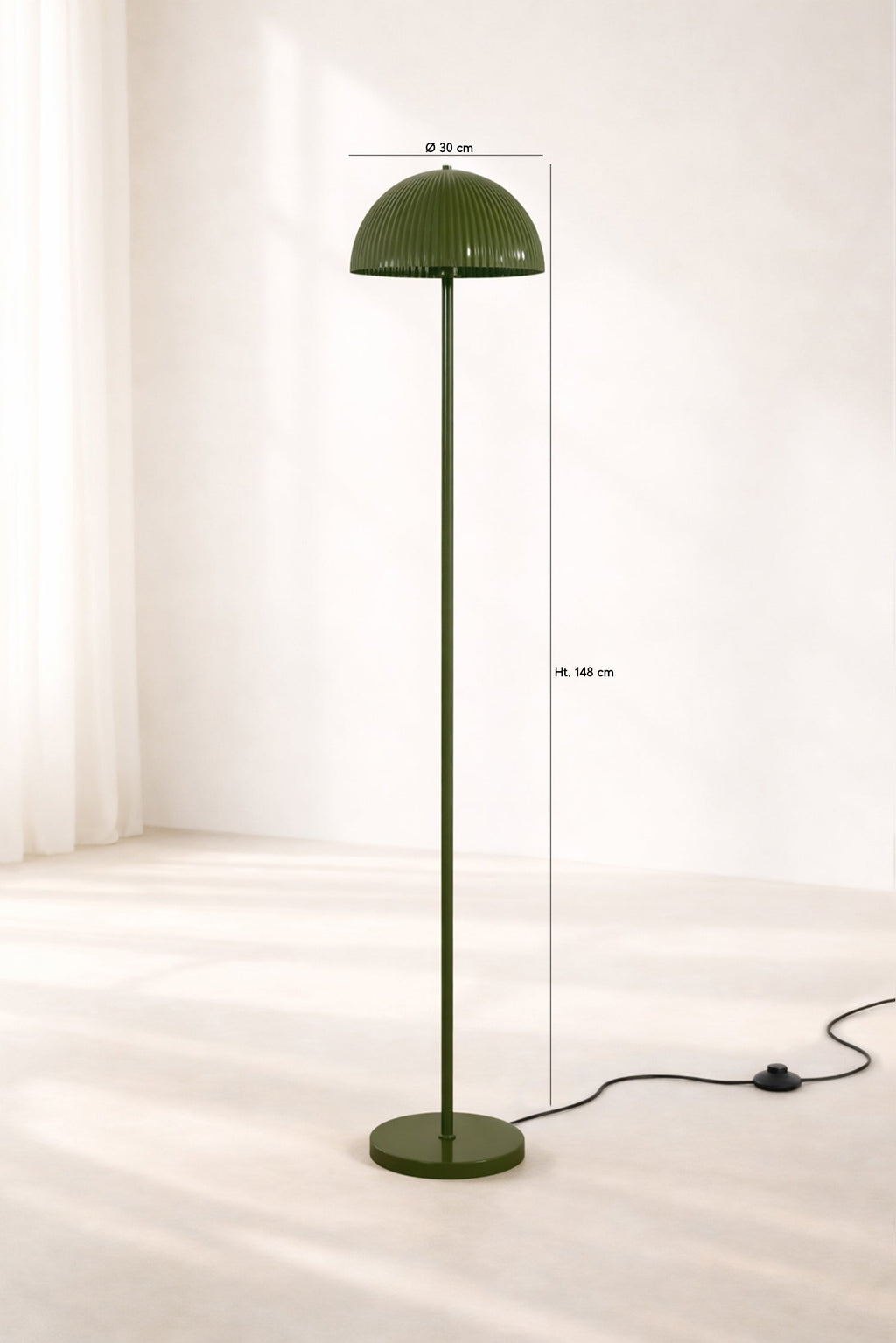 Thalia - Lampadaire - Métal - Vert Olive